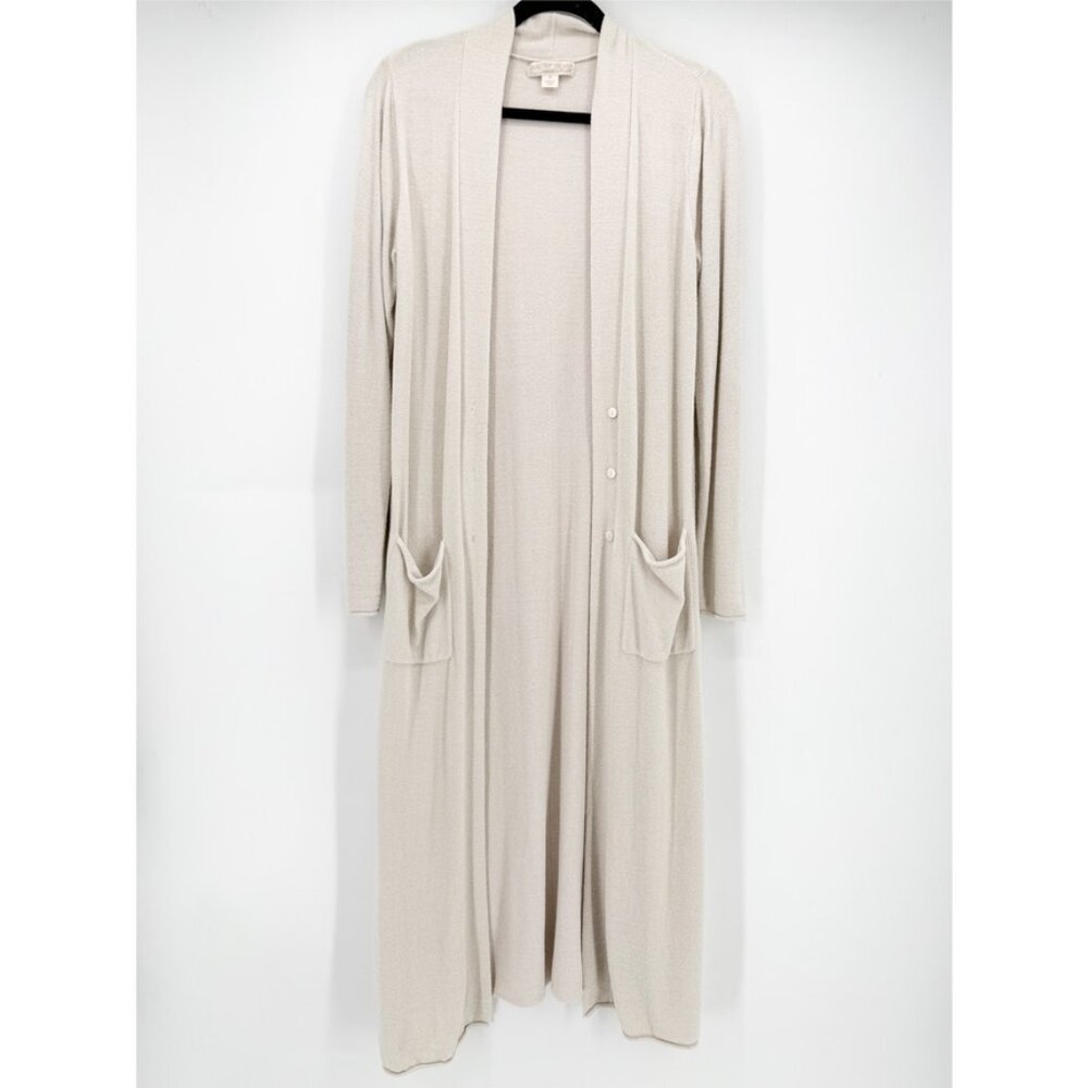 Barefoot Dreams Cozychic Ultra Lite Long Cardigan Duster M Stone - Picture 10 of 11